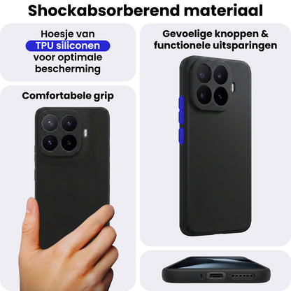 Xiaomi 17T Pro Hoesje Siliconen Backcover Lichtgewicht - Zwart