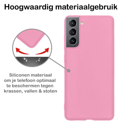 Samsung S22 Plus Hoesje Siliconen - Lichtroze