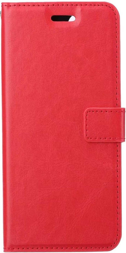 Samsung A72 5G Hoesje Bookcase Cover met Kaarthouder - Rood