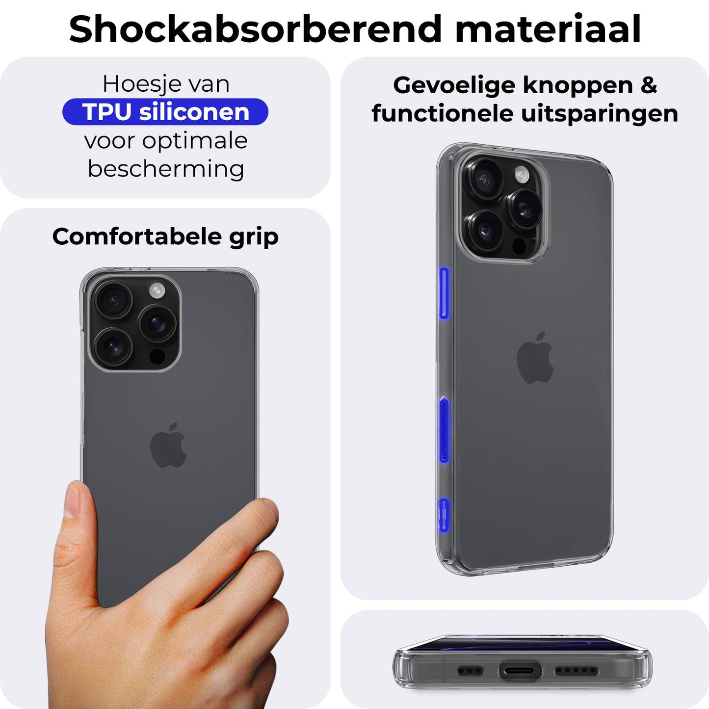 iPhone 16 Pro Hoesje Siliconen - Transparant