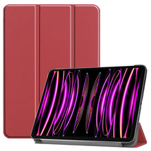 iPad Pro 2022 (11 inch) Trifold Bookcase Hoes - Donkerrood