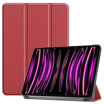 iPad Pro 2022 (11 inch) Trifold Bookcase Hoes - Donkerrood