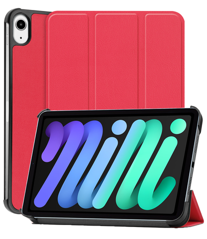 iPad Mini 7 Trifold Bookcase Hoes - Rood