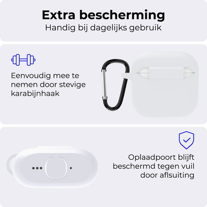 AirPods 4 Hoesje Siliconen Krasbestendig - Wit