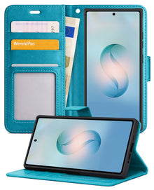 Samsung S26 Ultra Hoesje Bookcase Cover met Kaarthouder - Turquoise