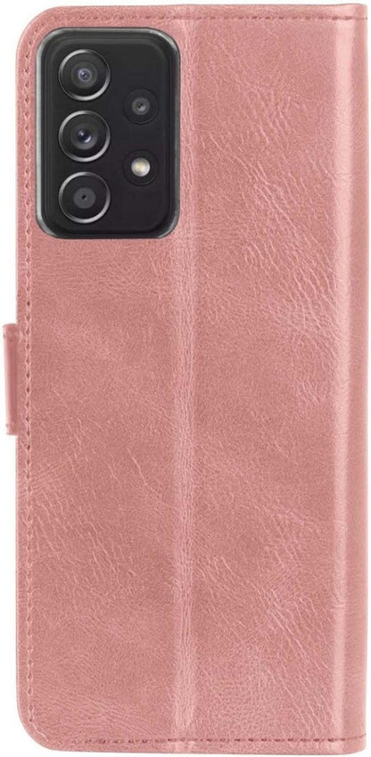 Samsung A72 5G Hoesje Bookcase Cover met Kaarthouder - Rosé goud