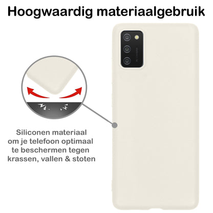 Samsung A03s Hoesje Siliconen Backcover Lichtgewicht - Wit
