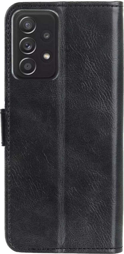 Samsung A72 5G Hoesje Bookcase Cover met Kaarthouder - Zwart