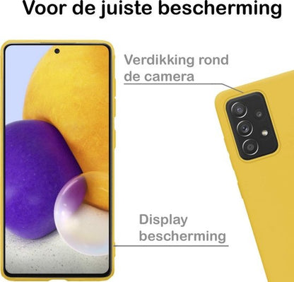 Samsung A72 Hoesje Siliconen - Geel