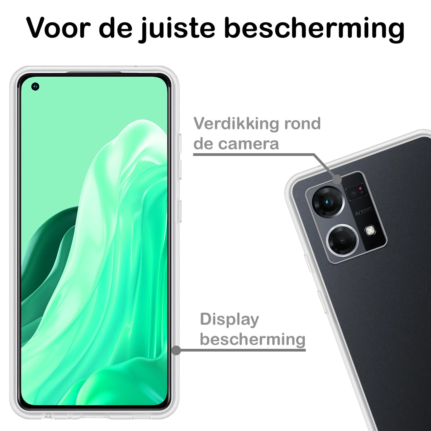 OPPO Reno 7 Hoesje Siliconen - Transparant