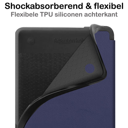 Kobo Clara 2E Bookcase Hoes Shockabsorberend - Donkerblauw