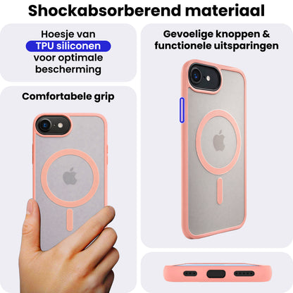 iPhone 17e Hoesje Geschikt voor Magsafe Backcover Shockproof - Perzik