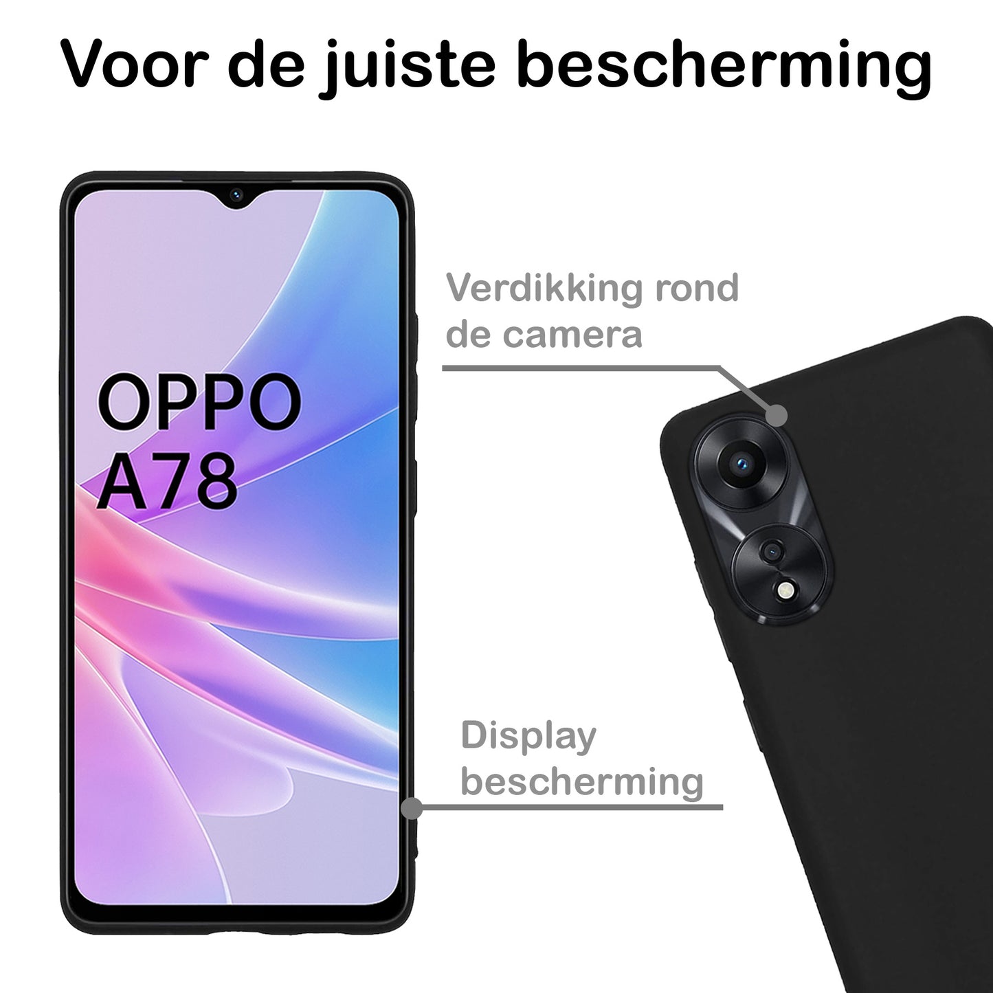 OPPO A78 5G Hoesje Siliconen - Zwart