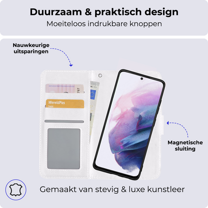 Samsung S21 Ultra Hoesje Bookcase Cover Uitneembaar - Zwart