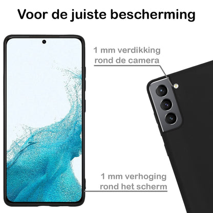 Samsung S22 Hoesje Siliconen - Zwart