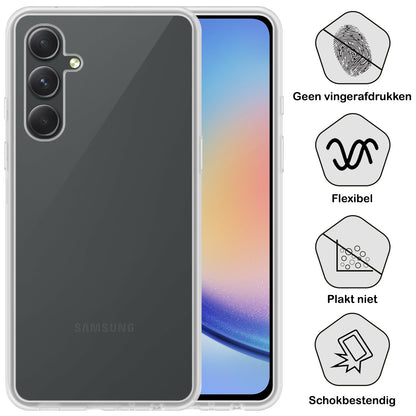 Samsung A34 Hoesje Siliconen Backcover Lichtgewicht - Transparant