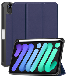 iPad Mini 7 Trifold Bookcase Hoes met Penhouder voor Apple Pen - Donkerblauw