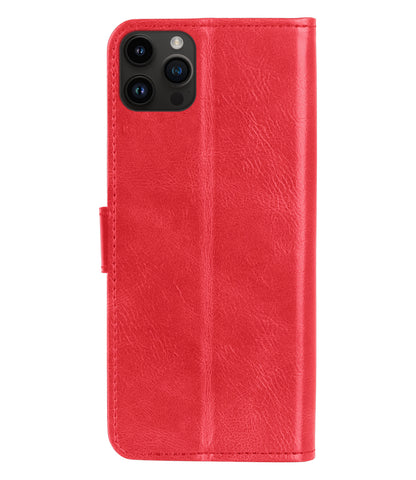 iPhone 15 Pro Max Hoesje Book Case Kunstleer - Rood