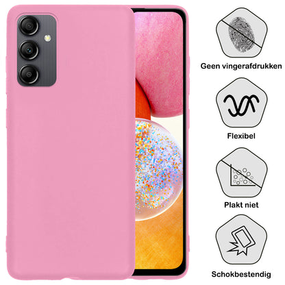 Samsung A14 Hoesje Siliconen Backcover Lichtgewicht - Roze