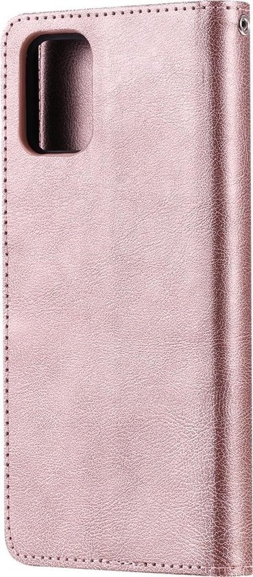 Samsung A71 Hoesje Bookcase Cover met Kaarthouder - Rosé goud