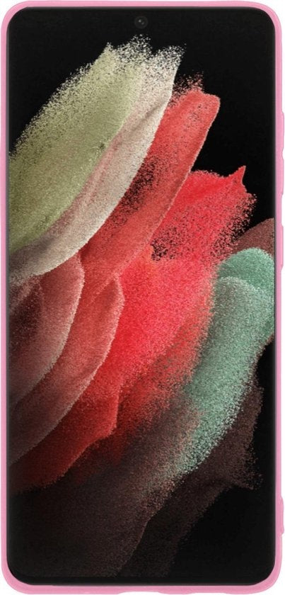 Samsung S21 Ultra Hoesje Siliconen Backcover Lichtgewicht - Lichtroze