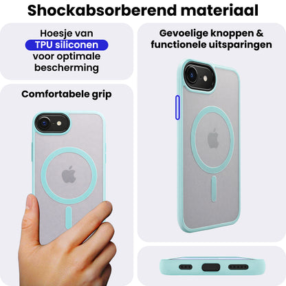 iPhone 17e Hoesje Geschikt voor Magsafe Backcover Shockproof - Lichtblauw