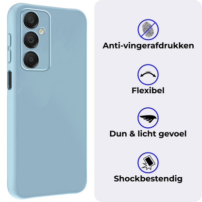 Samsung A16 Hoesje Siliconen Backcover Lichtgewicht - Lichtblauw