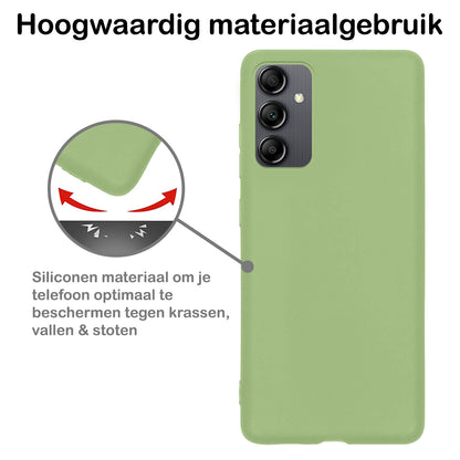 Samsung A14 Hoesje Siliconen Backcover Lichtgewicht - Groen