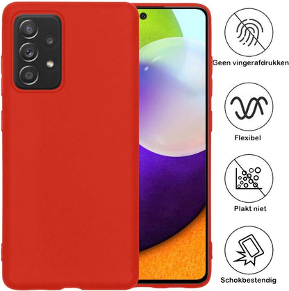 Samsung A52 Hoesje Siliconen Backcover Lichtgewicht - Rood