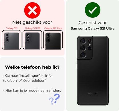 Samsung S21 Ultra Hoesje Bookcase Cover Uitneembaar - Wit
