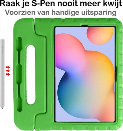 Samsung Galaxy Tab S6 Lite Hoesje Kids Cover Bumper - Groen