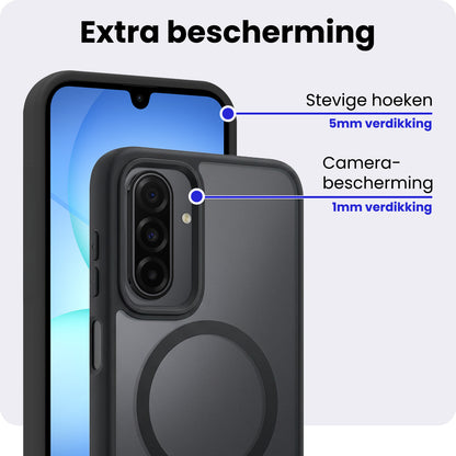 Samsung A17 Hoesje Geschikt voor Magsafe Backcover Shockproof - Zwart