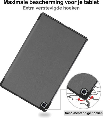 Samsung Galaxy Tab S6 Lite Trifold Bookcase Hoes - Grijs