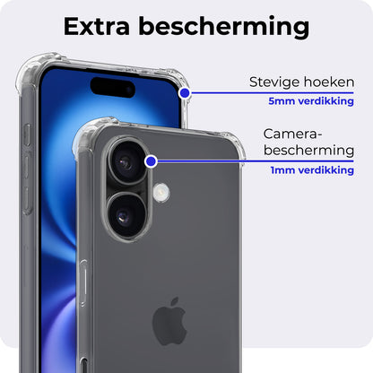 iPhone 16 Plus Hoesje Shockproof Backcover Siliconen - Transparant