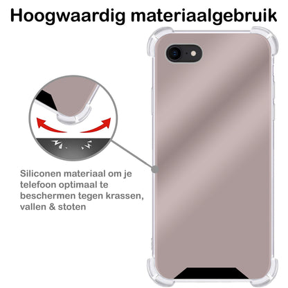 iPhone SE 2022 Hoesje Shockproof Backcover Siliconen - Rosé goud