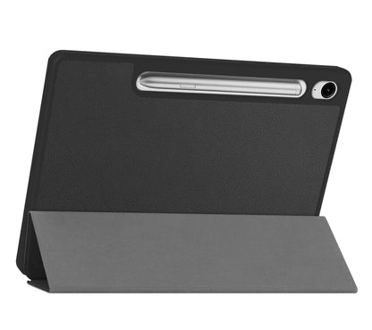 Samsung Galaxy Tab S9 FE Trifold Bookcase Hoes met Penhouder voor S Pen - Zwart