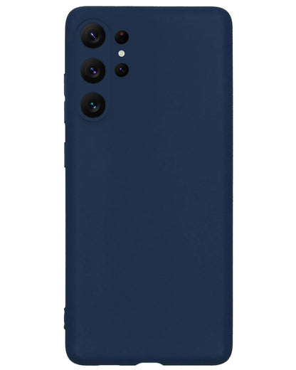 Samsung S23 Ultra Hoesje Siliconen Backcover Lichtgewicht - Donkerblauw