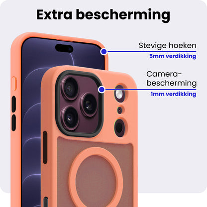 iPhone 18 Pro Max Hoesje Geschikt voor Magsafe Backcover Shockproof - Perzik