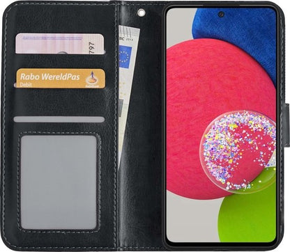 Samsung A52s Hoesje Bookcase Cover met Kaarthouder - Zwart