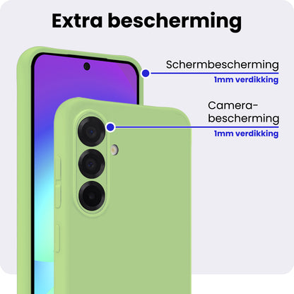 Samsung A56 Hoesje Siliconen Backcover Lichtgewicht - Groen