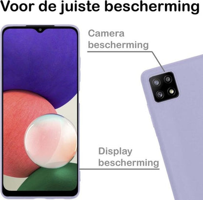 Samsung A22 5G Hoesje Siliconen Backcover Lichtgewicht - Lila