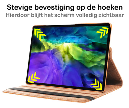 Samsung Galaxy Tab A8 Trifold Bookcase Hoes 360 Graden Draaibaar - Rosé goud