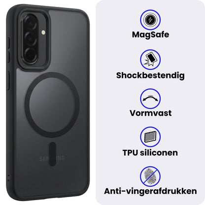 Samsung A36 Hoesje Geschikt voor Magsafe Backcover Shockproof - Zwart