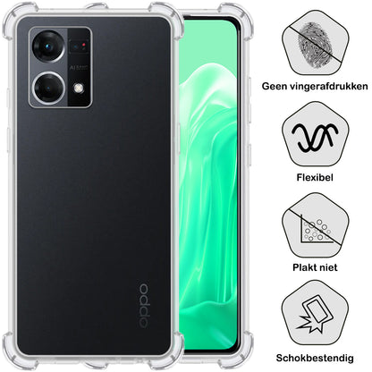 OPPO Reno 7 Hoesje Shockproof Backcover Siliconen - Transparant