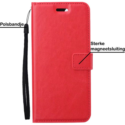 Samsung A02s Hoesje Bookcase Cover met Kaarthouder - Rood