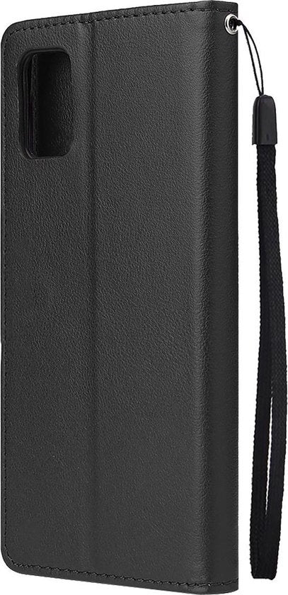 Samsung A71 Hoesje Bookcase Cover met Kaarthouder - Zwart