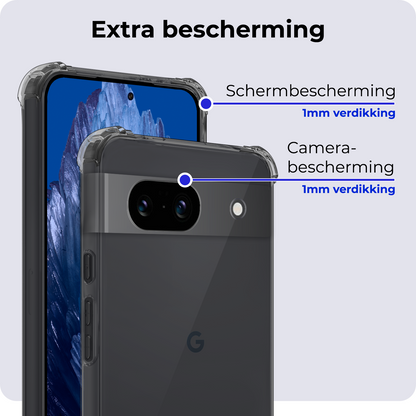 Google Pixel 8a Hoesje Shockproof Backcover Siliconen - Transparant