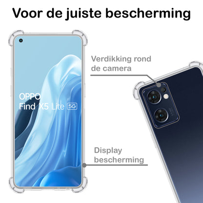 OPPO Find X5 Lite Hoesje Shock Proof Siliconen - Transparant