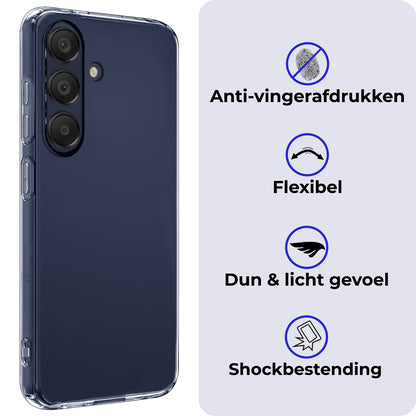 Samsung A25 Hoesje Siliconen Backcover Lichtgewicht - Transparant