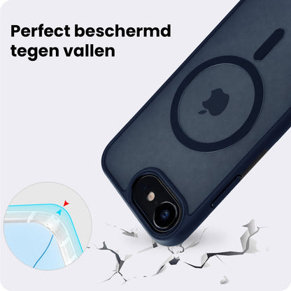 iPhone 17e Hoesje Geschikt voor Magsafe Backcover Shockproof - Donkerblauw